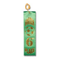 2"x8" 6th Place Stock Event Ribbons (Soccer) Carded